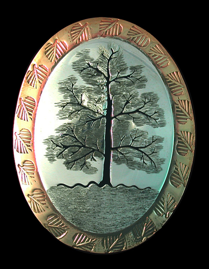 pin brooch tree of life silver brass